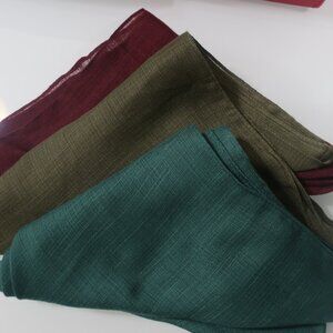 3 Headscarf Set Neckerchief Olive Green, Hunter Green, Burgundy NWOT